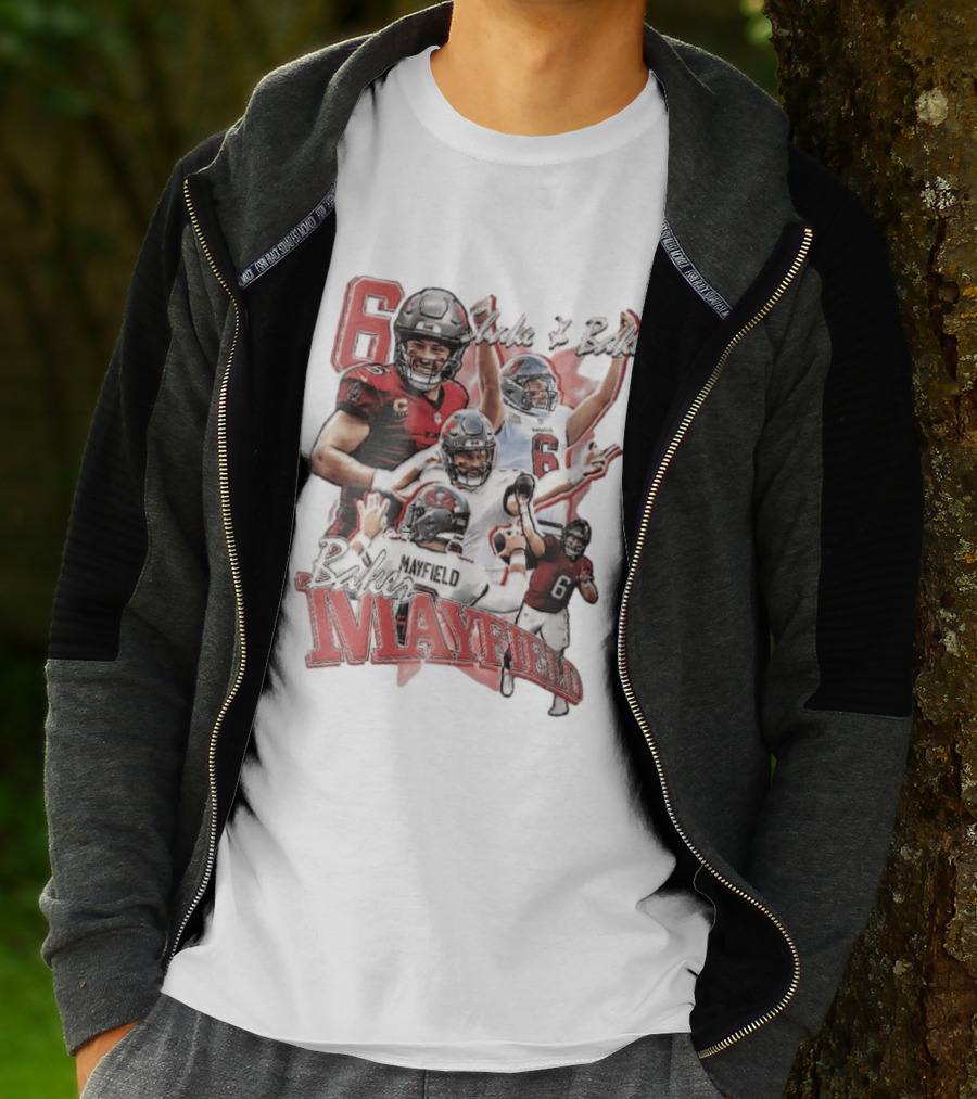 Baker Mayfield Shake And Bake Tampa Bay Buccaneers Action Collage T-Shirt