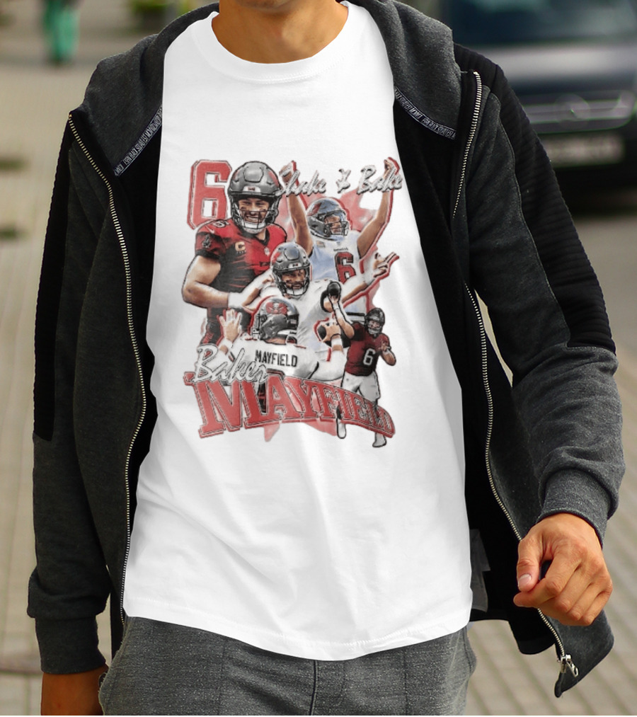 Baker Mayfield Shake And Bake Tampa Bay Buccaneers Action Collage T-Shirt