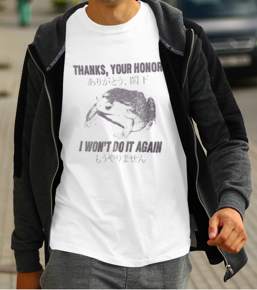 Thanks Your Honor I Wont Do It Again Sad Squishy Toad Japanese Pastel T-Shirt