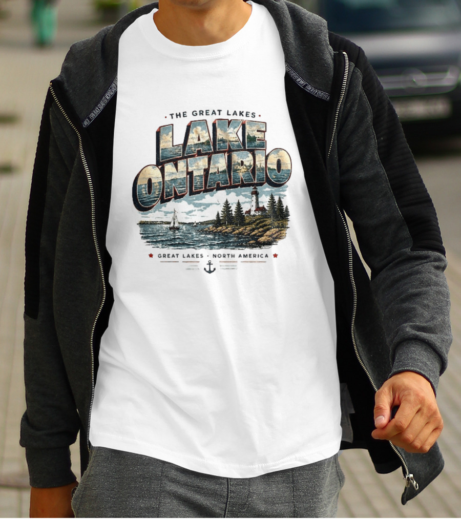The Great Lakes Lake Ontario Sailing Lighthouse North America T-Shirt