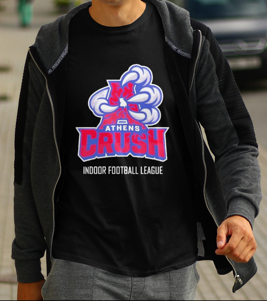 Athens Crush Indoor Football League Team Logo Cloudburst T-Shirt