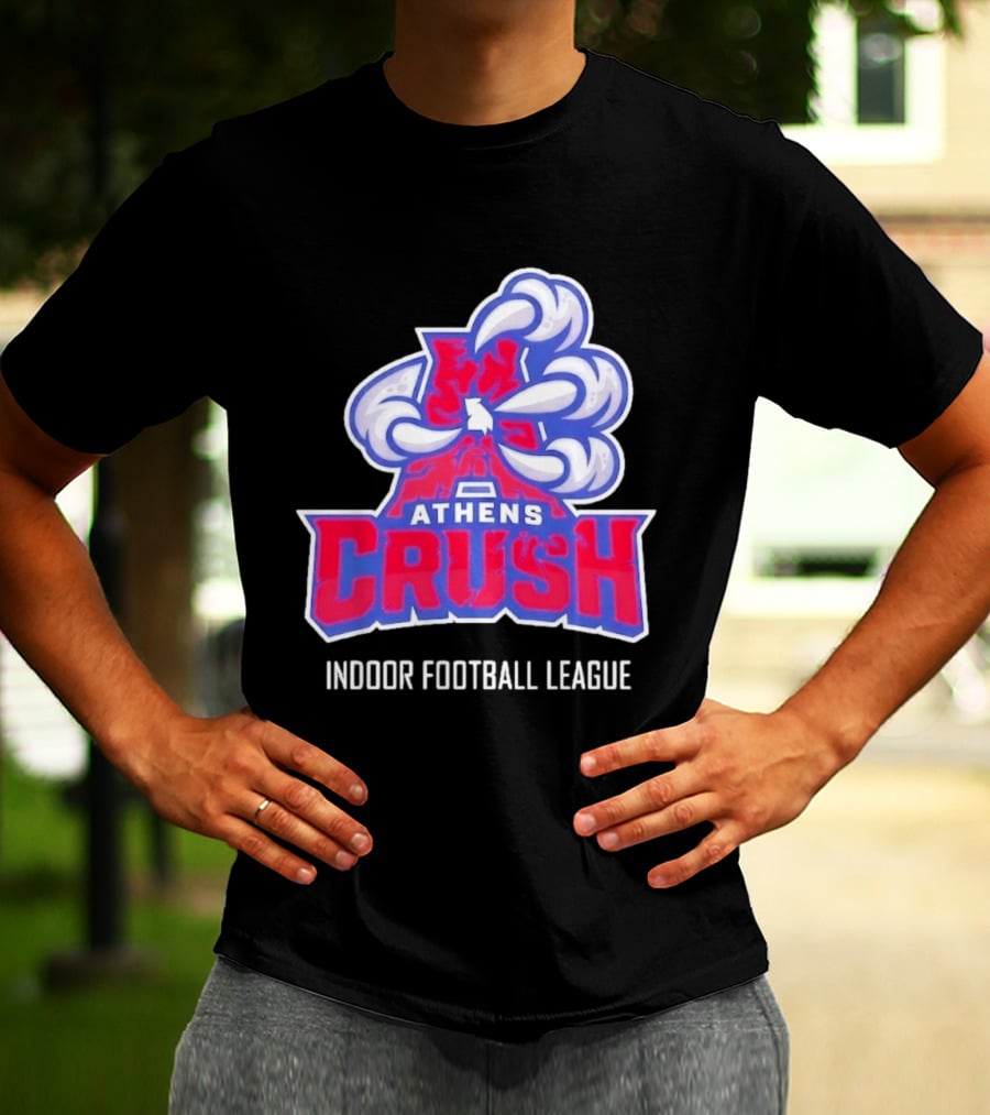 Athens Crush Indoor Football League Team Logo Cloudburst T-Shirt