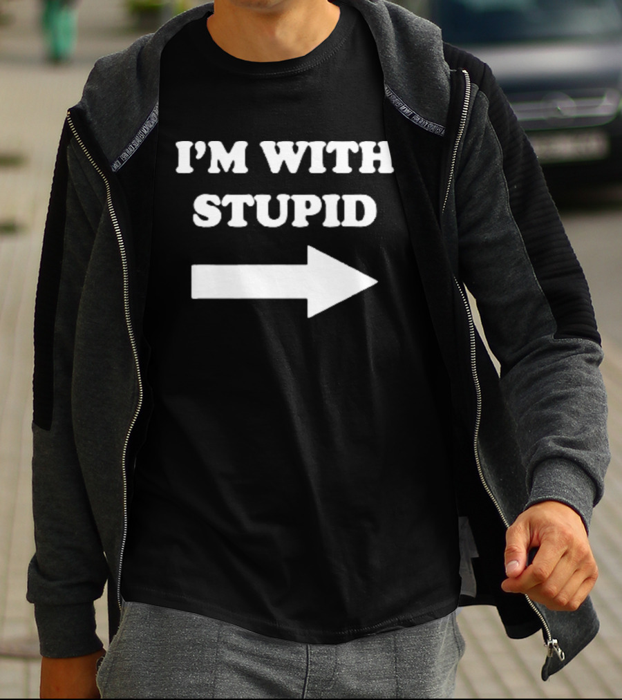 I'm With Stupid Ben Affleck Arrow Humor T-Shirt