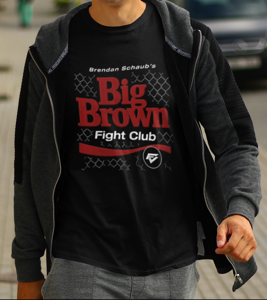 Brendan Schaub Big Brown Fight Club Chain Link Fence Red Wave T-Shirt