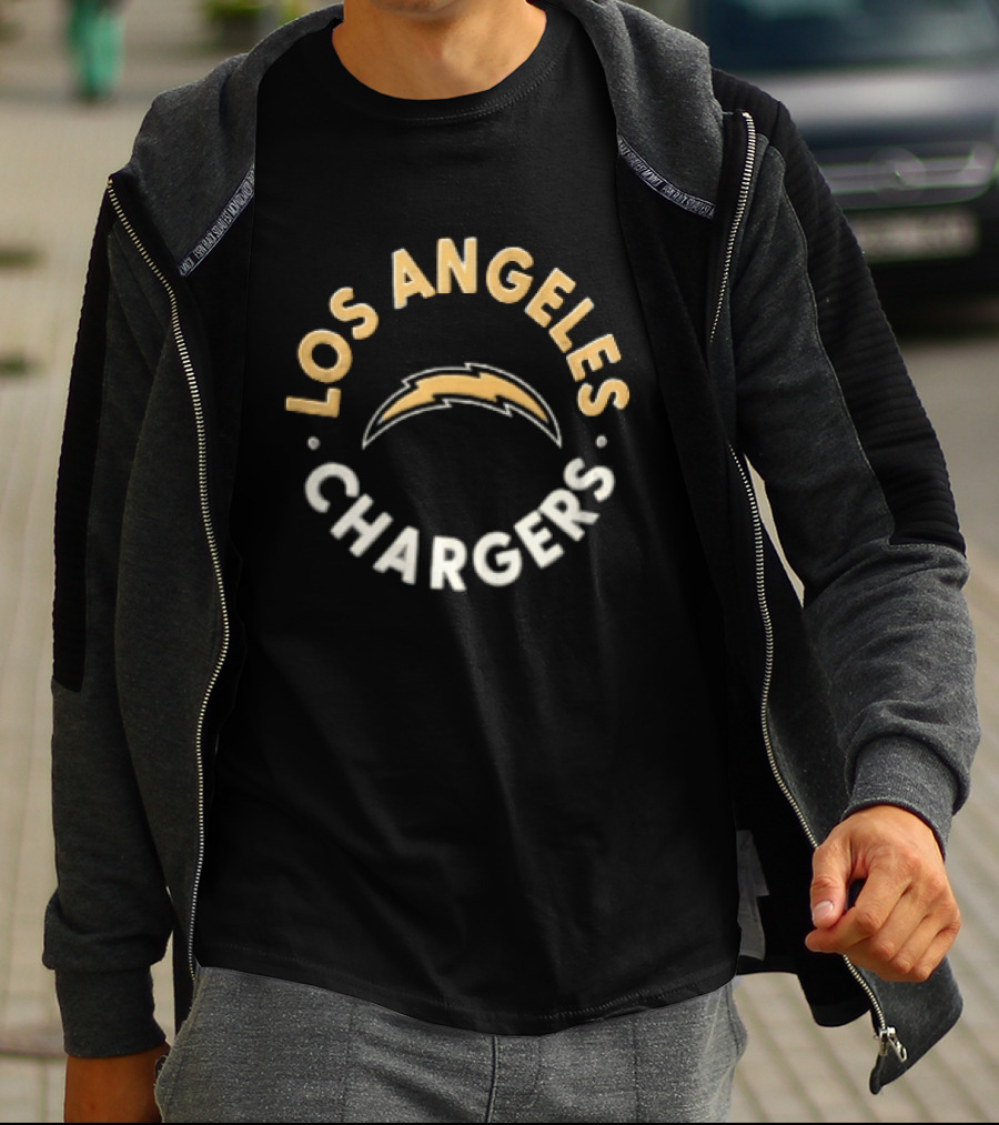 Los Angeles Chargers NFL Team Bolt Icon Circle T-Shirt
