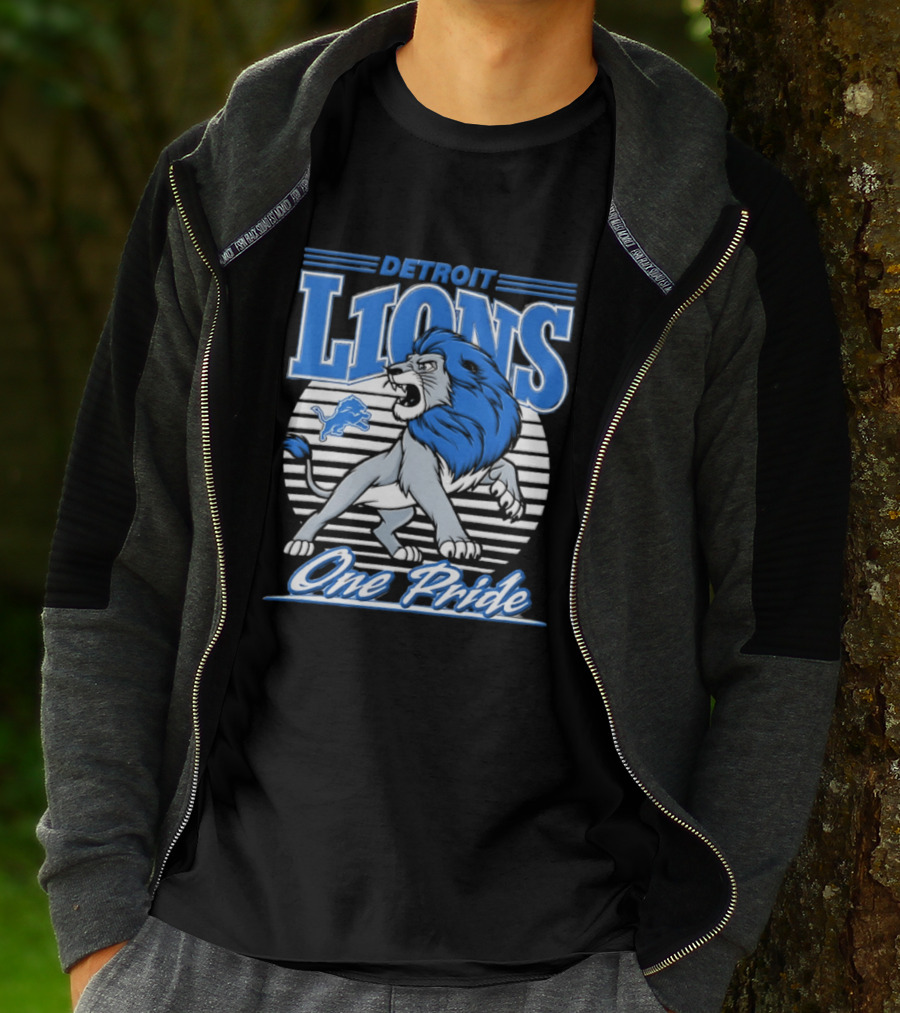 Detroit Lions One Pride Roaring Lion Fan T-Shirt