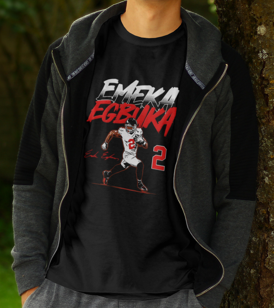 Emeka Egbuka Number 2 Tampa Bay Buccaneers Player Pose T-Shirt