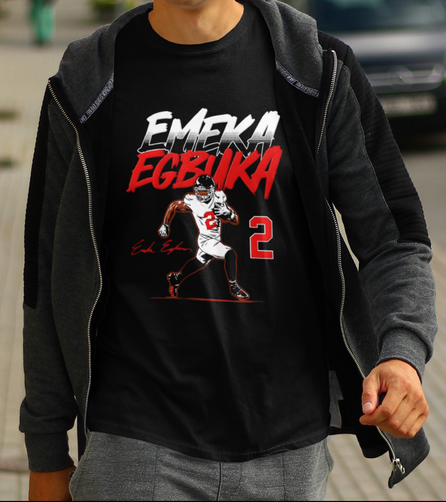 Emeka Egbuka Number 2 Tampa Bay Buccaneers Player Pose T-Shirt