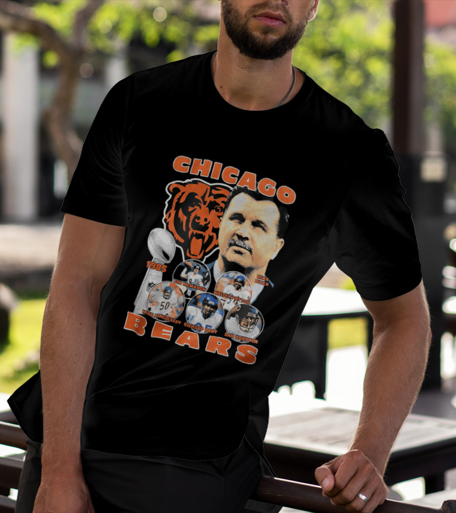 Chicago Bears 1985 Mike Ditka Jim McMahon Walter Payton Mike Singletary Richard Dent Dan Hampton T-Shirt
