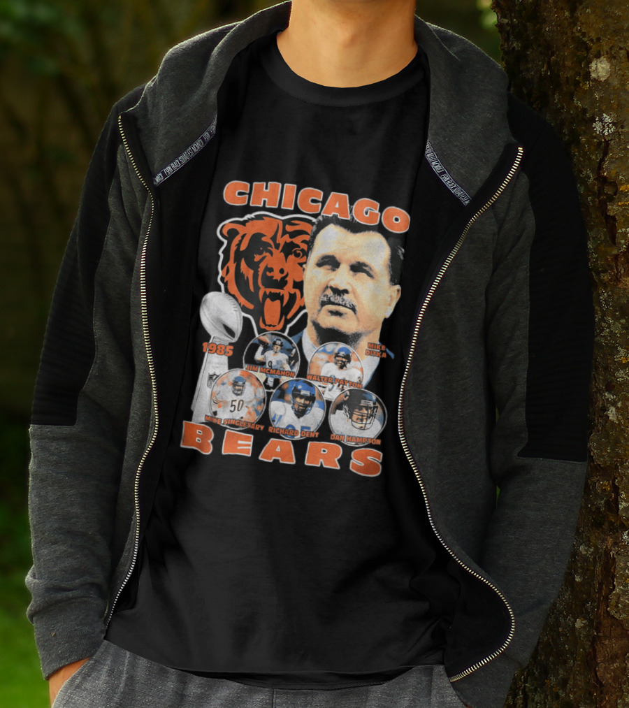 Chicago Bears 1985 Mike Ditka Jim McMahon Walter Payton Mike Singletary Richard Dent Dan Hampton T-Shirt