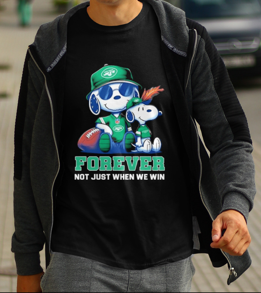 New York Jets Peanuts Snoopy Forever Not Just When We Win T-Shirt