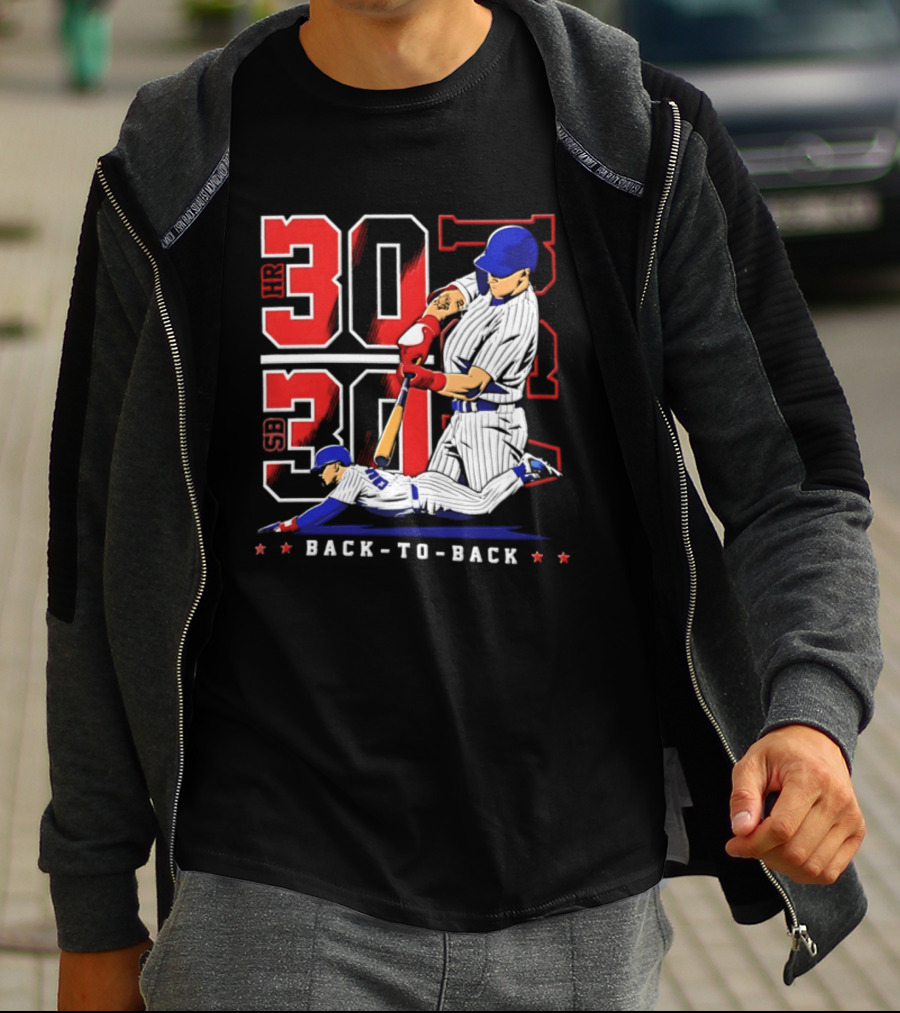 Pete Crow Armstrong Chicago Cubs Back To Back HR SB 30 30 Club Baseball T-Shirt
