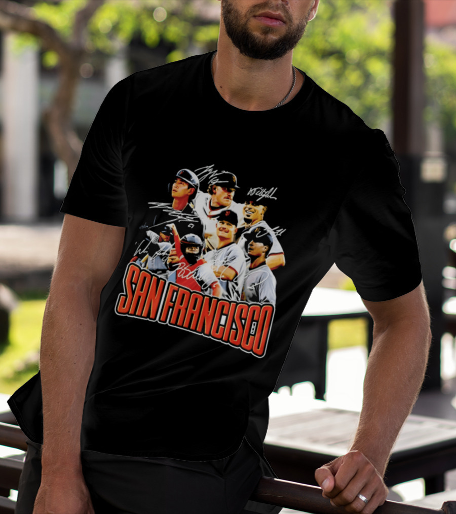 San Francisco Patrick Bailey Jung Hoo Lee Players Collage With Facsimile Signatures T-Shirt