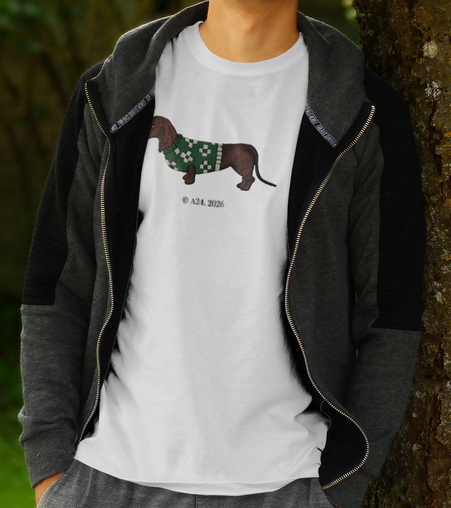 A24 2026 Dachshund Dog Green T-Shirt