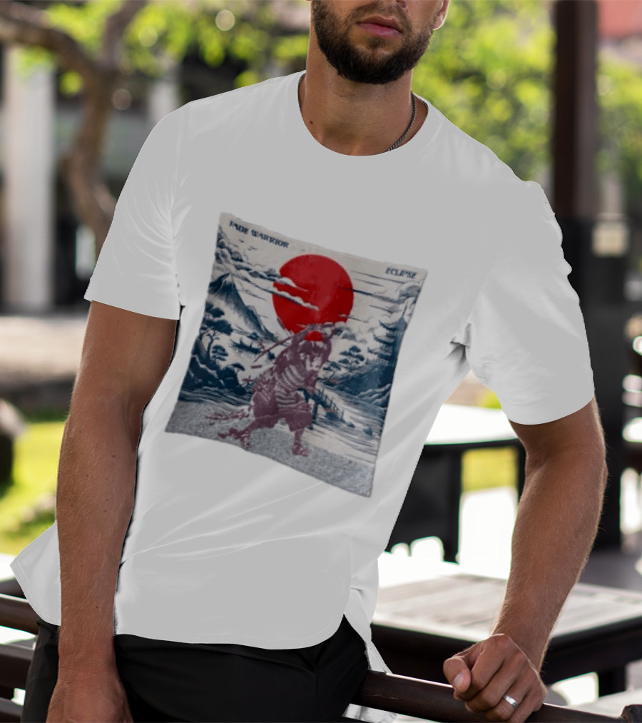 Jade Warrior Eclipse Japanese Samurai Red Sun Pagoda T-Shirt