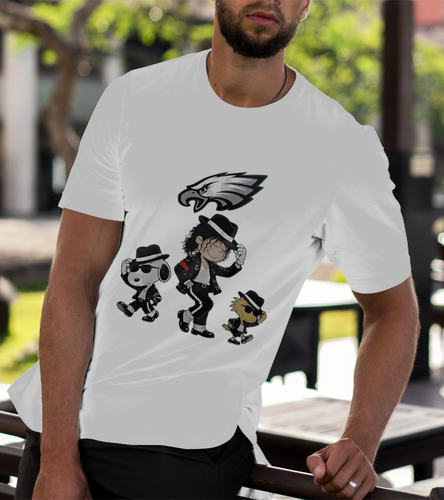 Philadelphia Eagles Snoopy Charlie Brown Woodstock Pop Rock Dancing T-Shirt