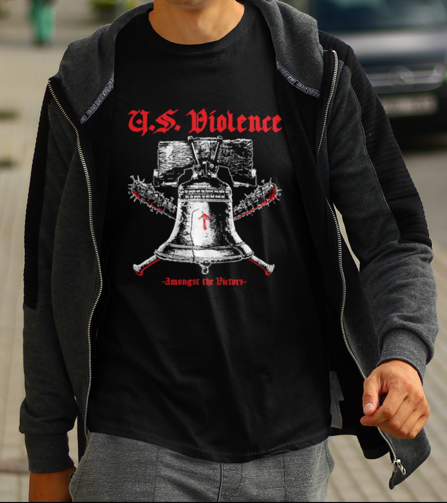 U.S. Violence Liberty Bell Spiked Bats Amongst The Victors T-Shirt