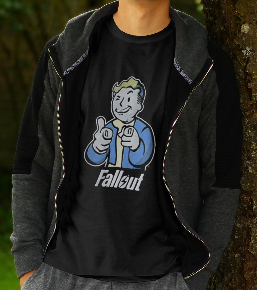 Fallout Vault Boy Pointing Finger T-Shirt