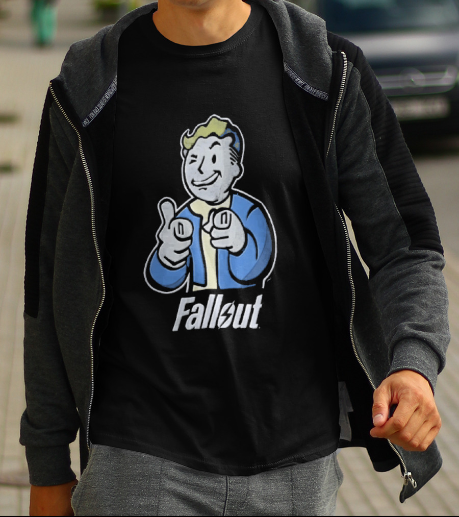 Fallout Vault Boy Pointing Finger T-Shirt