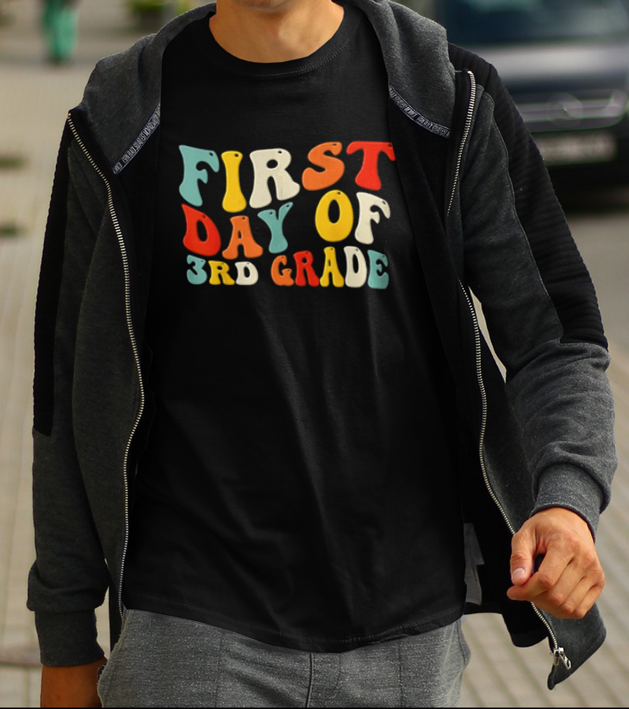 Groovy Colorful First Day Of 3rd Grade T-Shirt