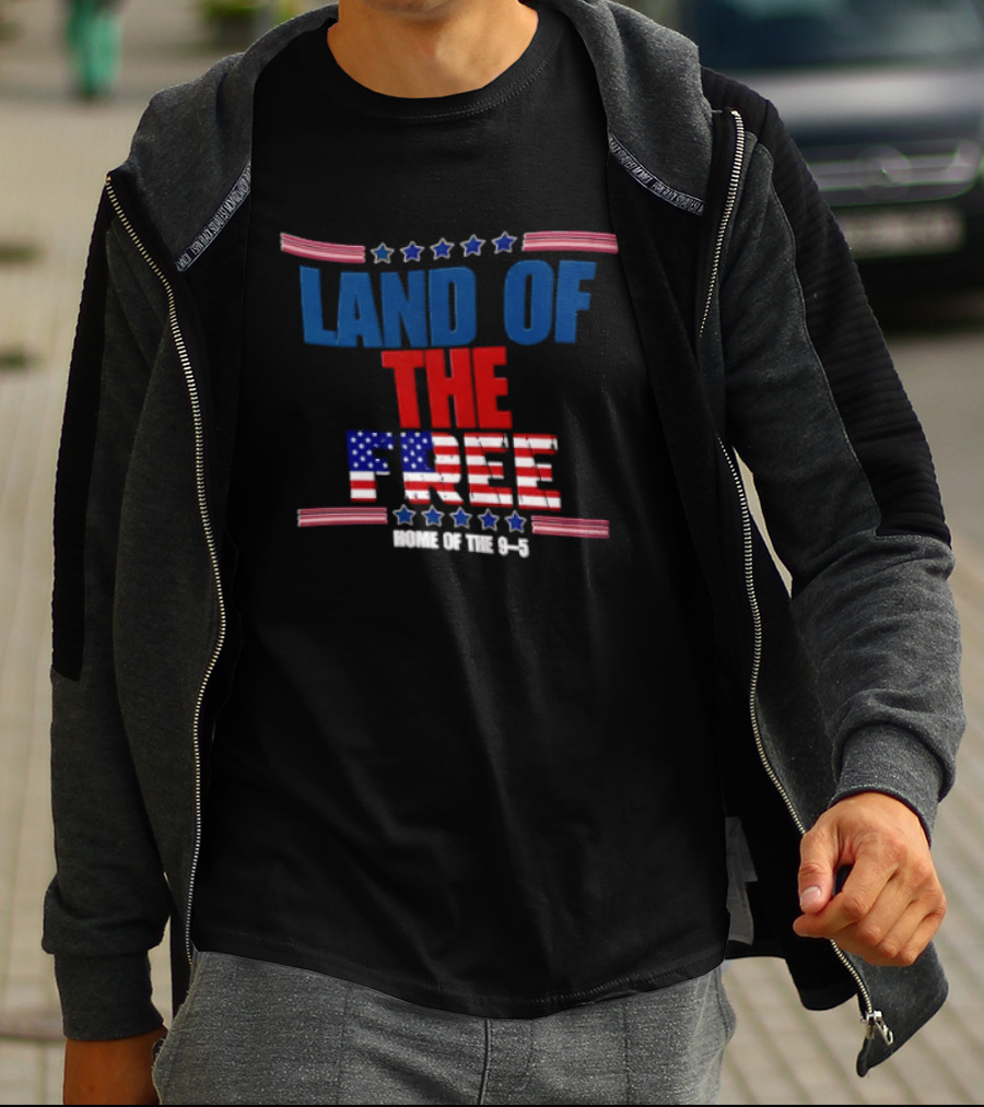 Land Of The Free Home Of The 9 5 American Flag Stars Stripes USA T-Shirt