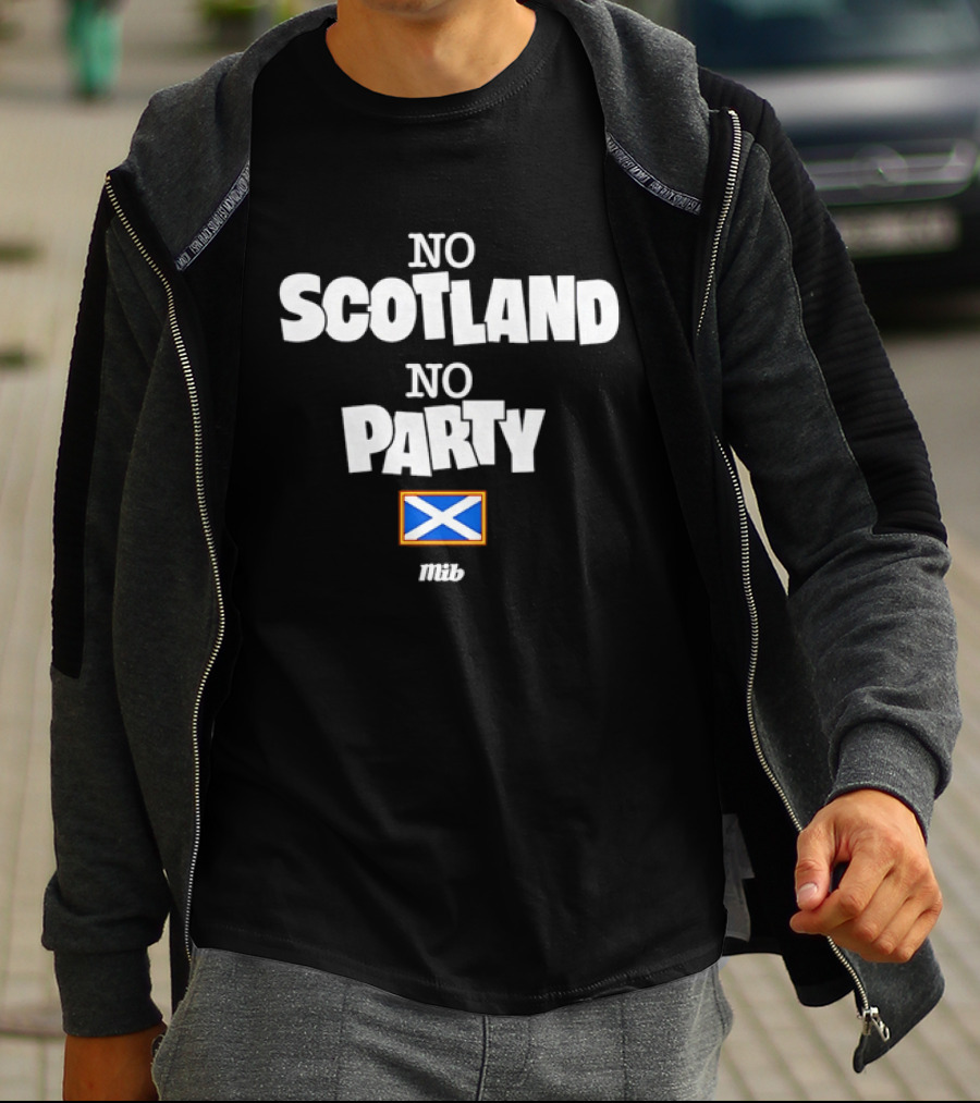 No Scotland No Party Scottish Flag MIB T-Shirt