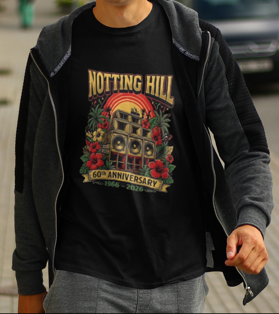 Notting Hill Carnival 60th Anniversary Sound System 1966 2026 Tropical Flowers Music Festival T-Shirt