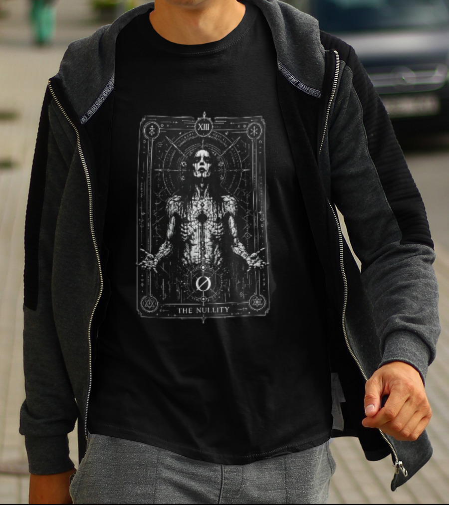 Nullity XIII Dark Occult Tarot Card Corpse Paint Sacred Geometry T-Shirt