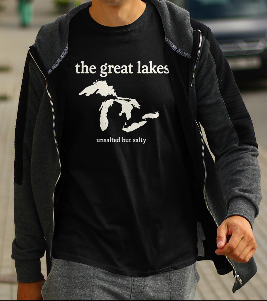 The Great Lakes Unsalted But Salty Map T-Shirt