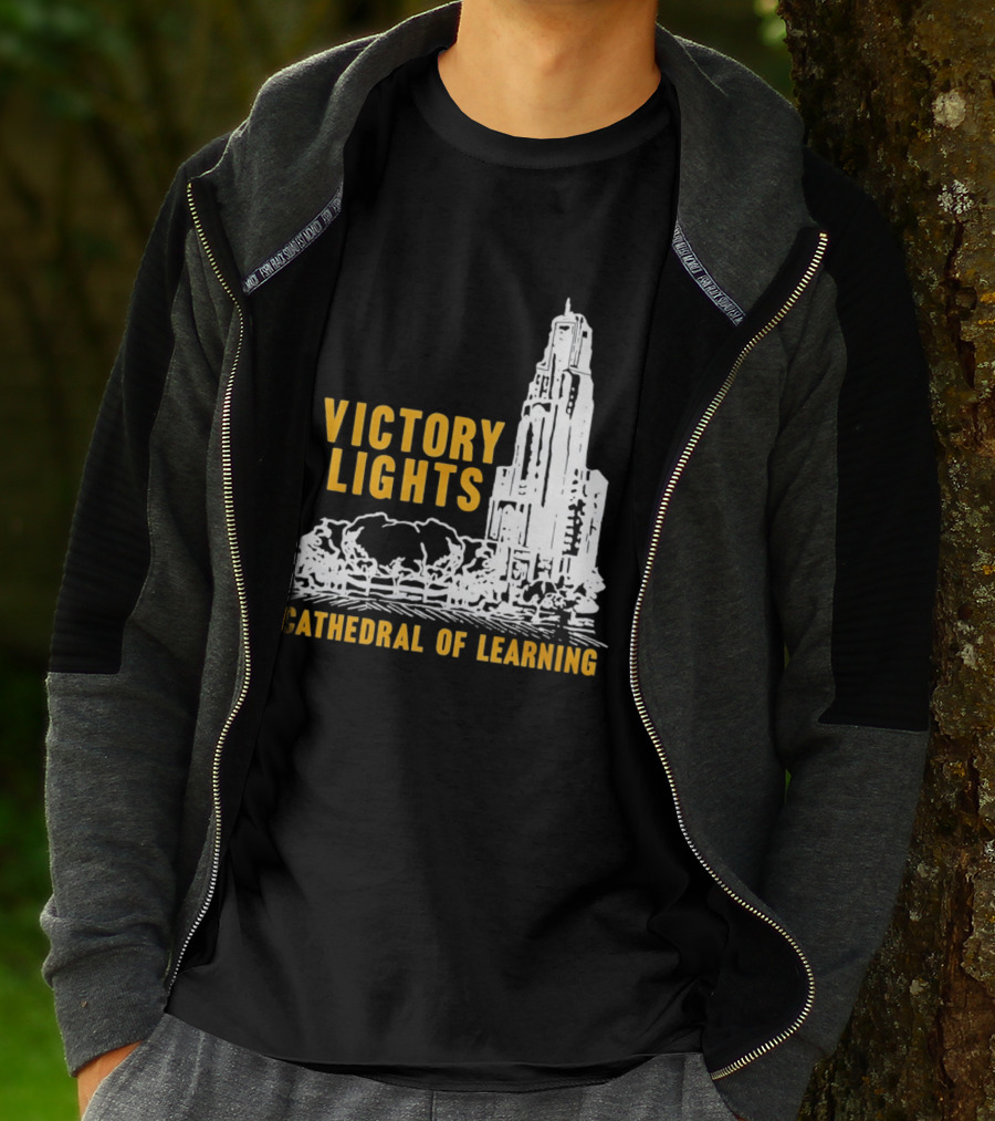 Victory Lights Cathedral Of Learning Pittsburgh Panthers T-Shirt