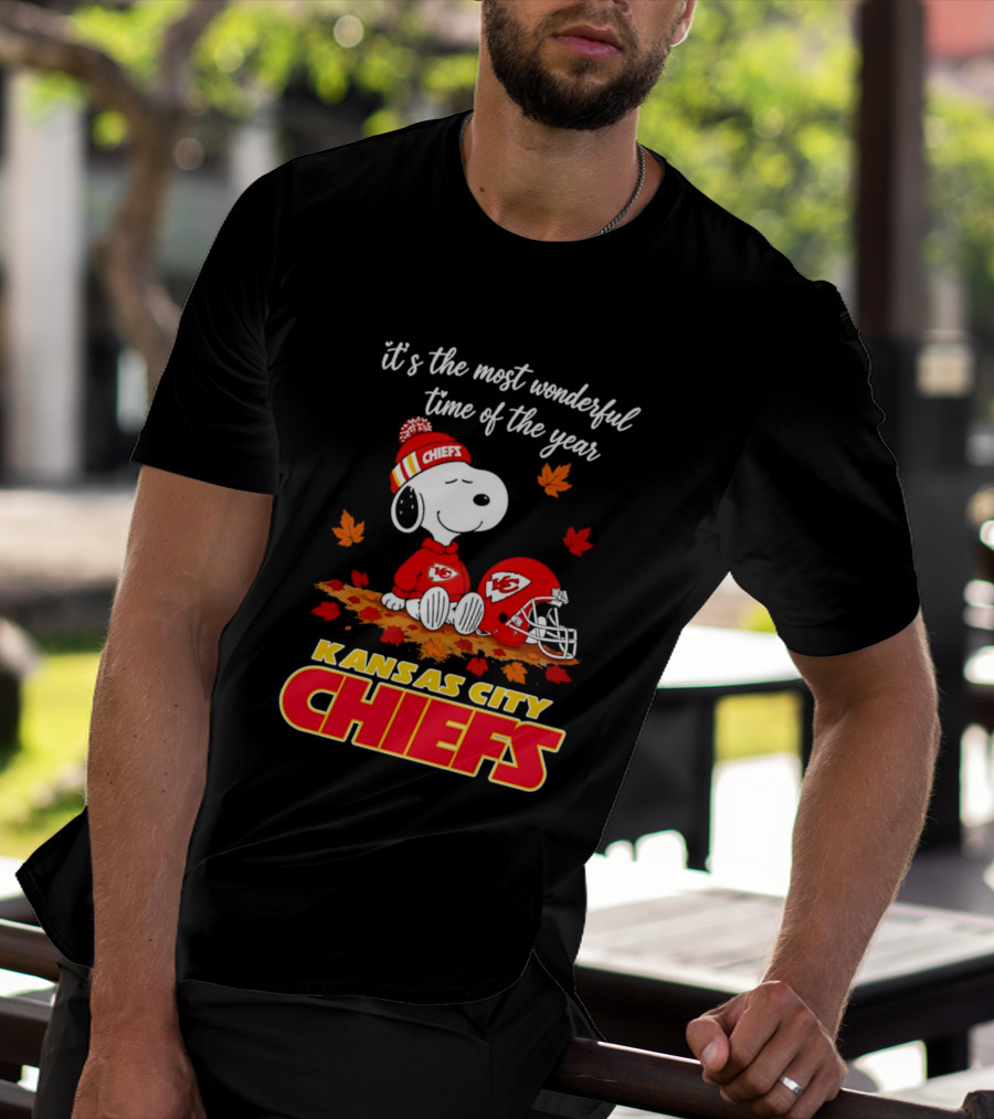 Snoopy Kansas City Chiefs It's The Most Wonderful Time Of The Year T-Shirt