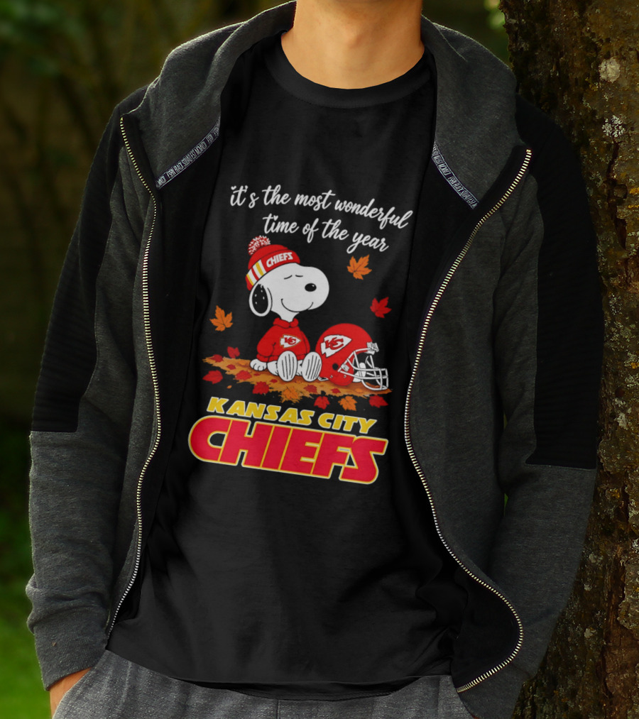 Snoopy Kansas City Chiefs It's The Most Wonderful Time Of The Year T-Shirt