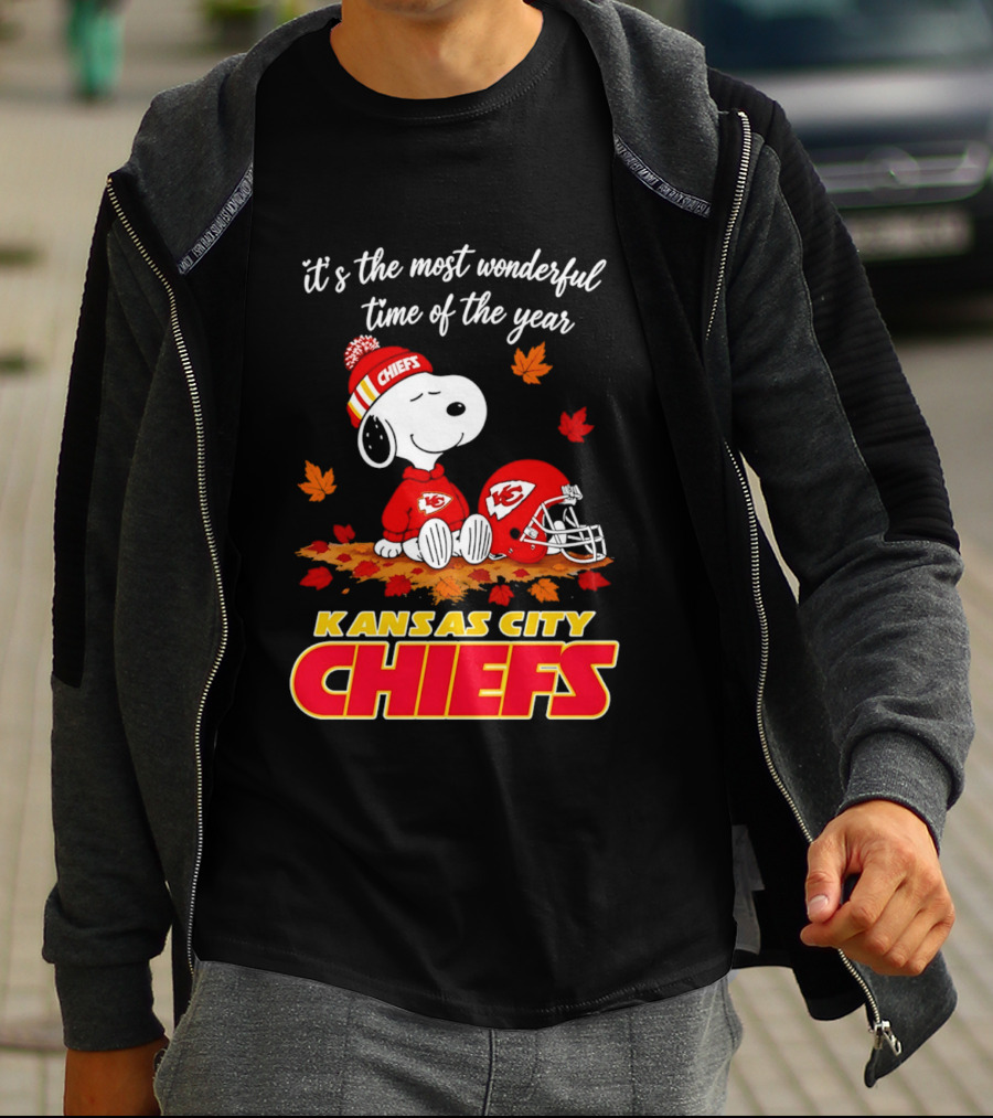 Snoopy Kansas City Chiefs It's The Most Wonderful Time Of The Year T-Shirt