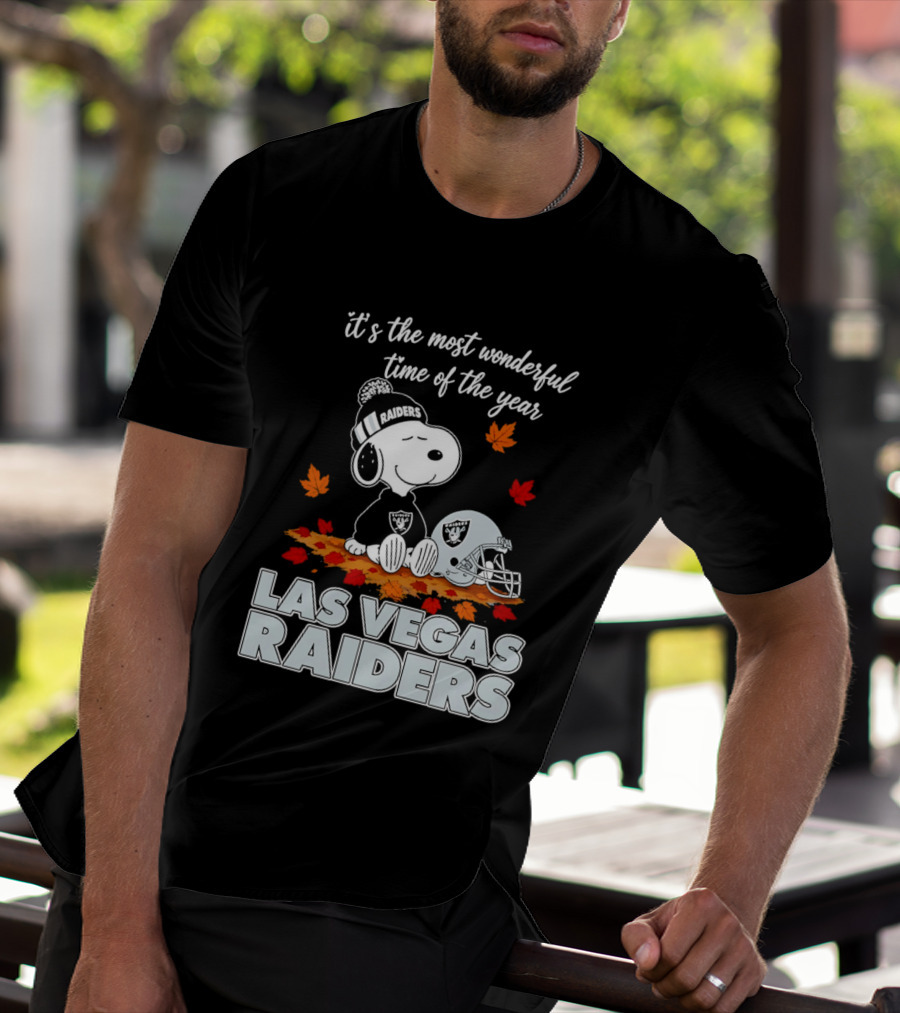 Las Vegas Raiders Snoopy It's The Most Wonderful Time Of The Year T-Shirt