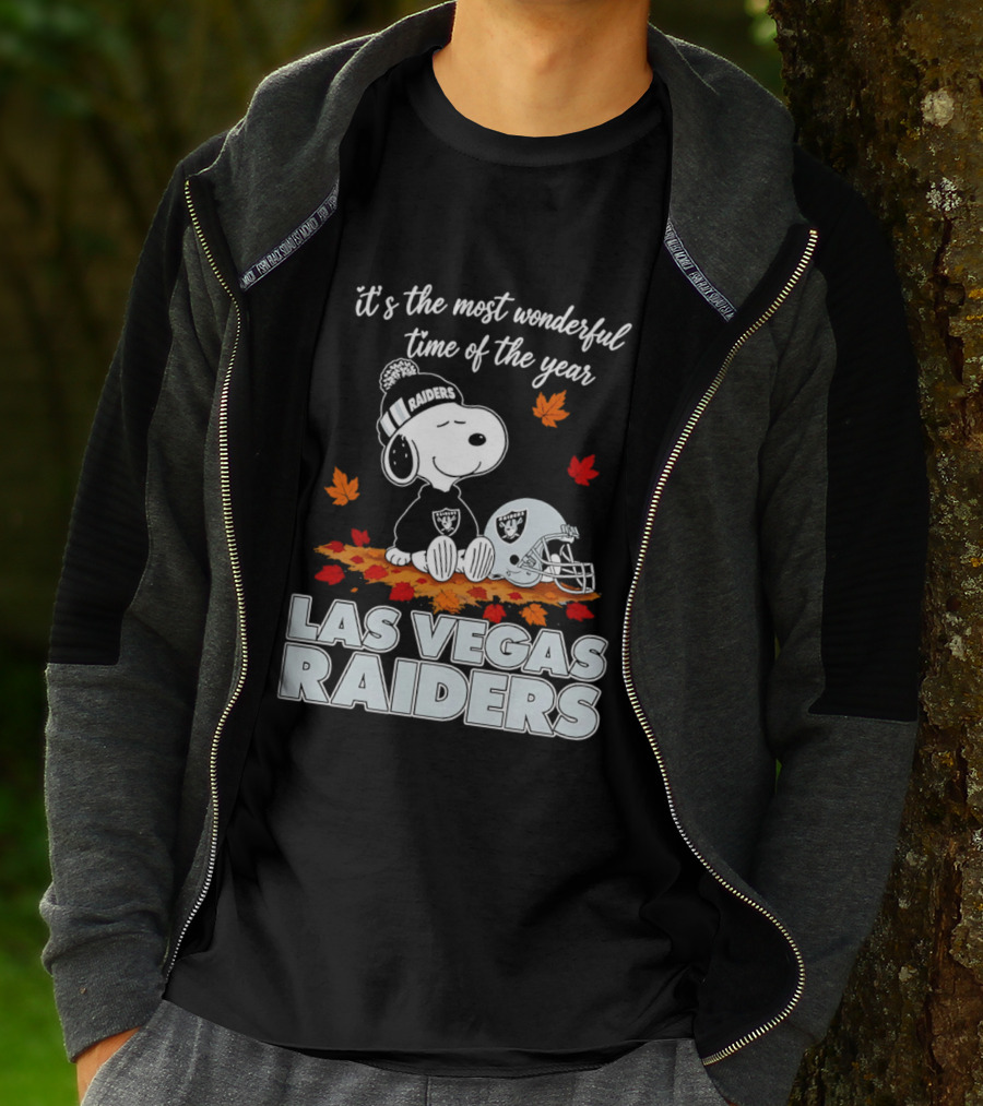Las Vegas Raiders Snoopy It's The Most Wonderful Time Of The Year T-Shirt