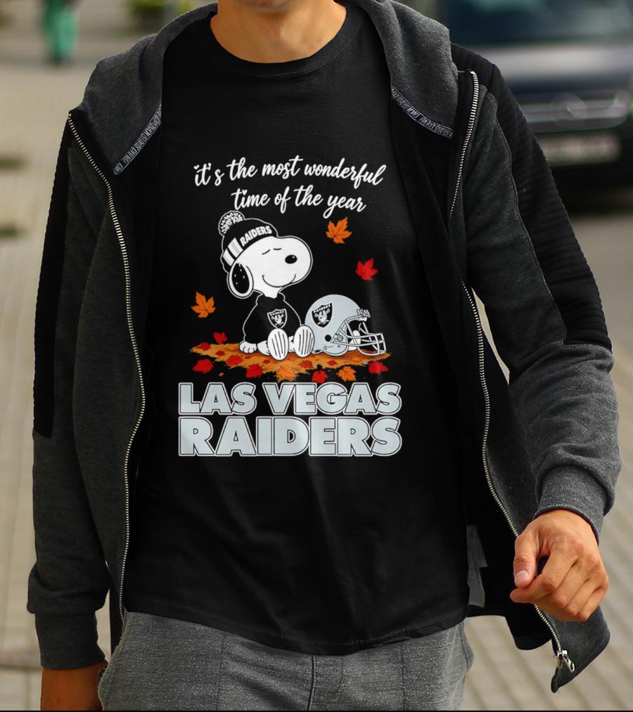 Las Vegas Raiders Snoopy It's The Most Wonderful Time Of The Year T-Shirt