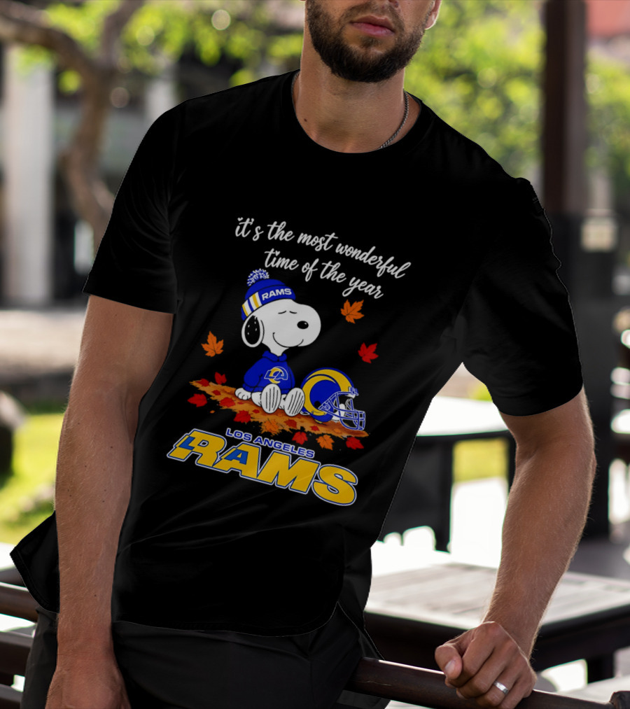 Snoopy Los Angeles Rams It's The Most Wonderful Time Of The Year T-Shirt