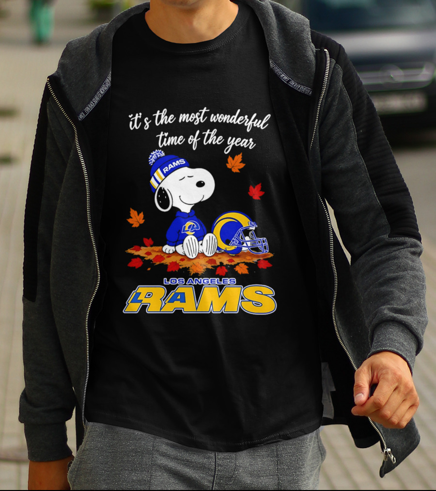 Snoopy Los Angeles Rams It's The Most Wonderful Time Of The Year T-Shirt