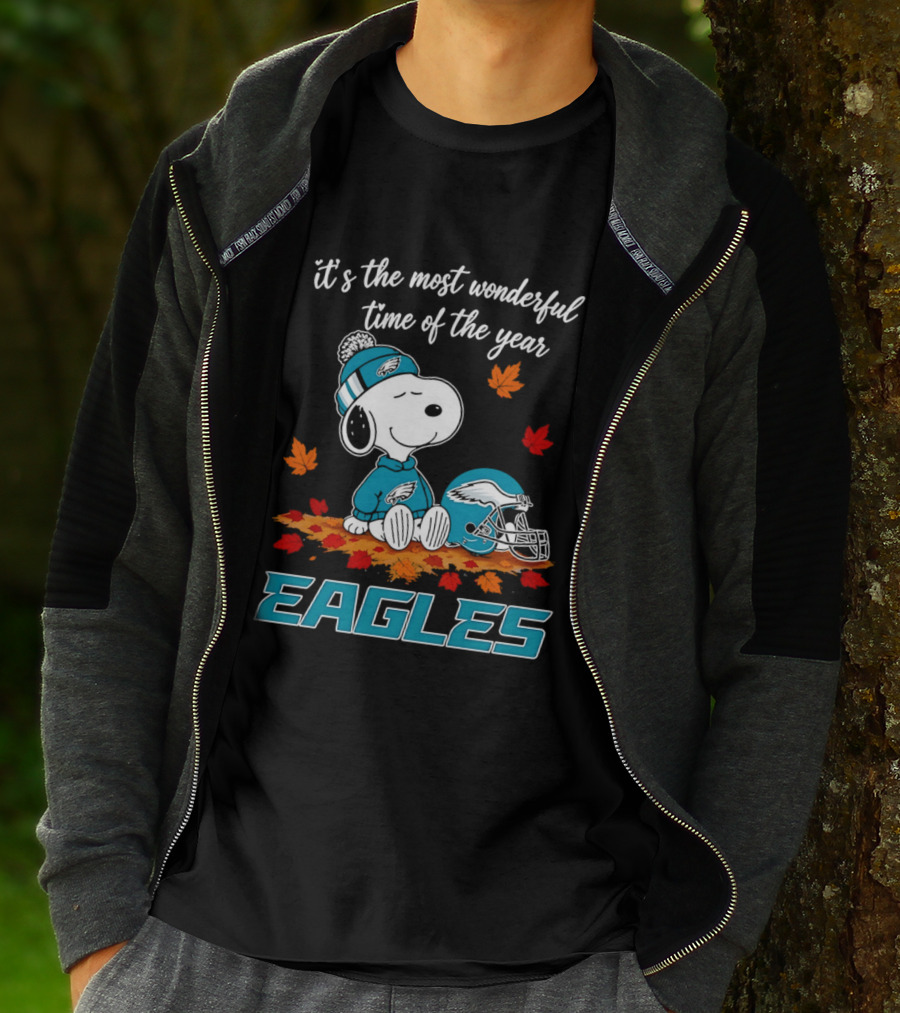 Snoopy Philadelphia Eagles It's The Most Wonderful Time Of The Year T-Shirt
