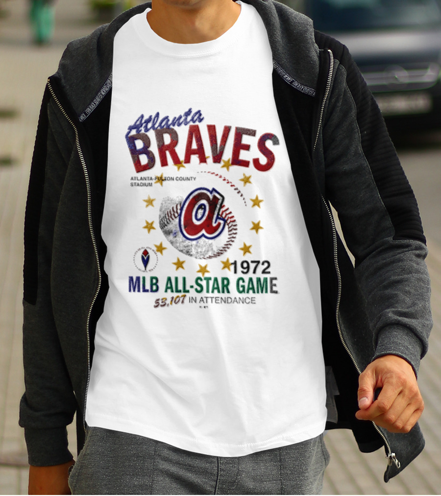 Atlanta Braves 1972 MLB All Star Game Atlanta Fulton County Stadium 53107 In Attendance T-Shirt