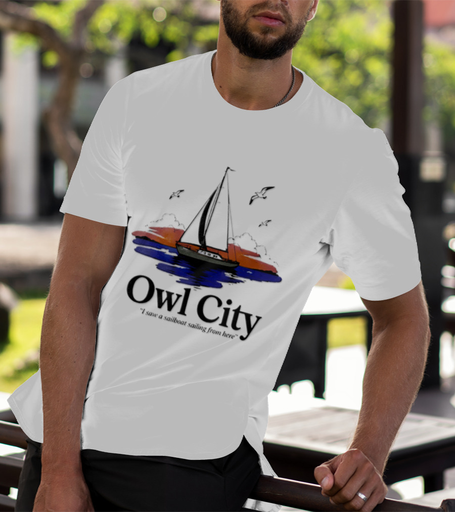 Owl City Smooth Sailing Scenic Sunset Adventure T-Shirt