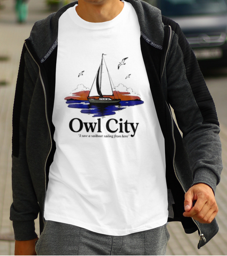 Owl City Smooth Sailing Scenic Sunset Adventure T-Shirt