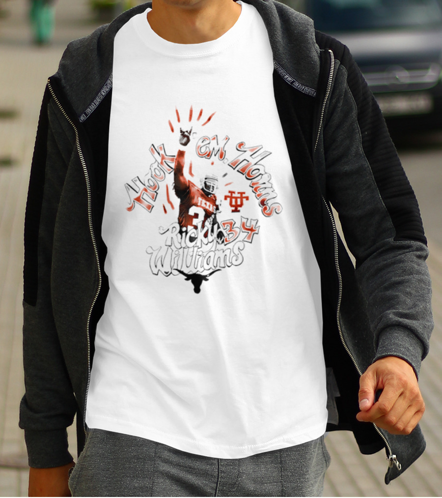 Ricky Williams Hook 'Em Horns 34 Texas Longhorns T-Shirt