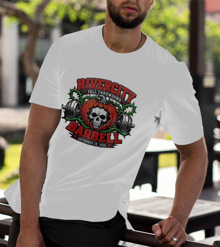 Rivercity Fall Throwdown Skull Pumpkin Barbell September 19 2026 T-Shirt