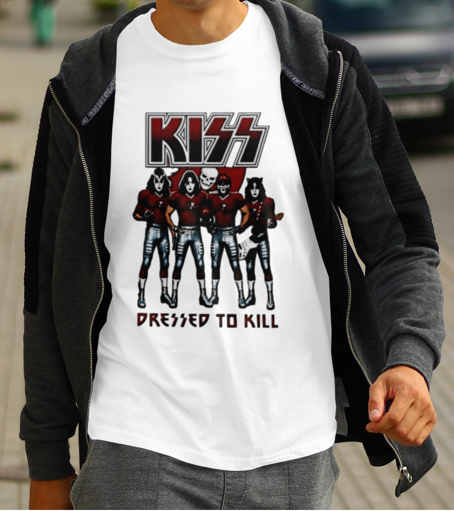 KISS Tampa Bay Buccaneers Dressed To Kill Football T-Shirt