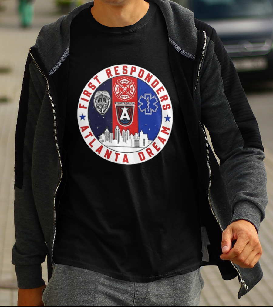 Atlanta Dream First Responders Fire Dept Police EMS Skyline T-Shirt