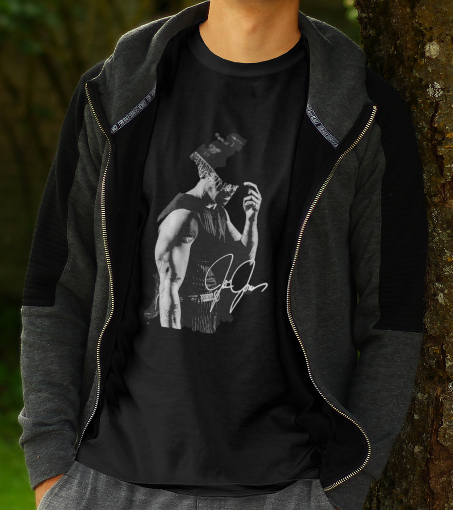 Joe Jonas Signature Black And White Cowboy Hat T-Shirt