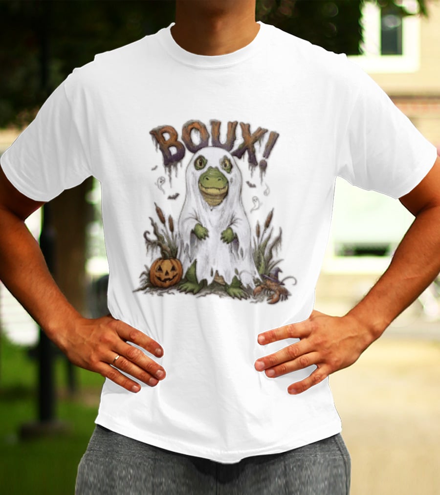 Boux Halloween Cartoon Alligator Ghost Pumpkin Crawfish T-Shirt