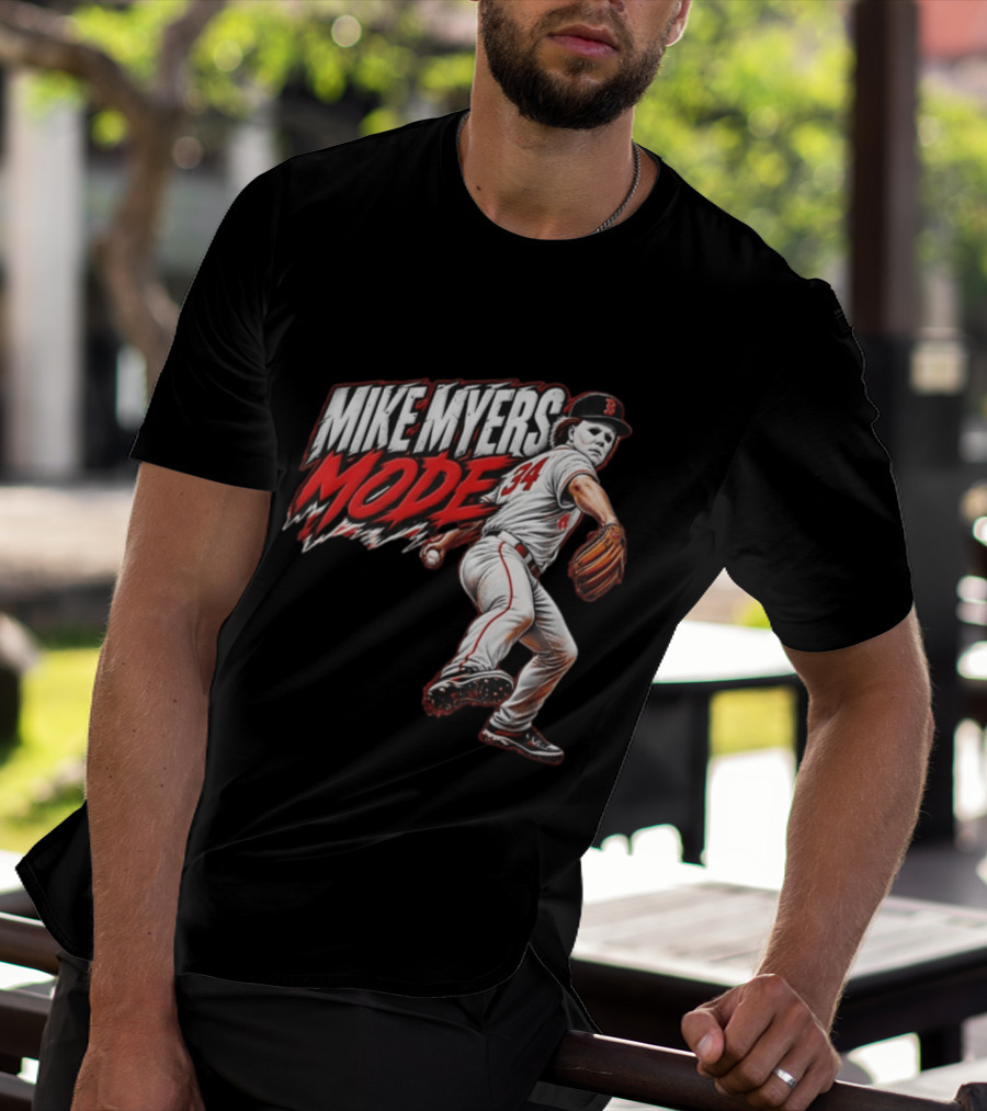 Mike Myers Mode Boston Red Sox Halloween Baseball 34 T-Shirt