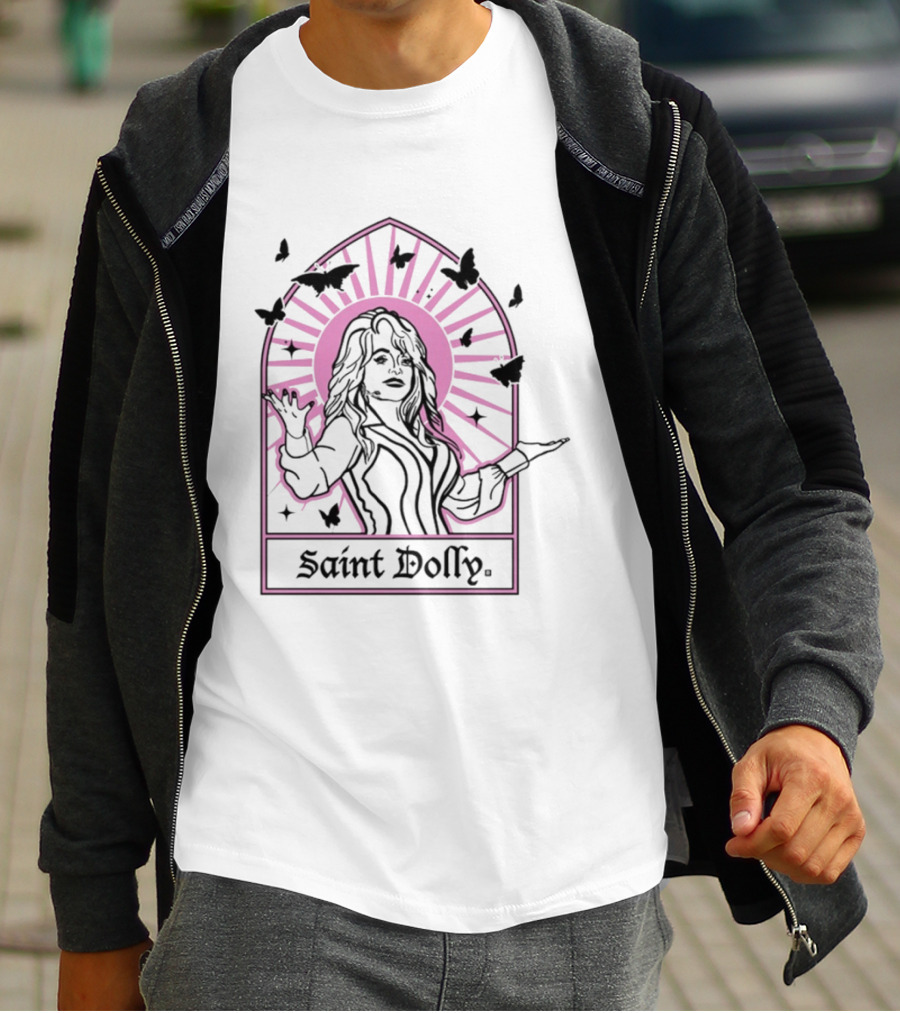 Saint Dolly Parton Iconic Butterfly Halo Rays T-Shirt